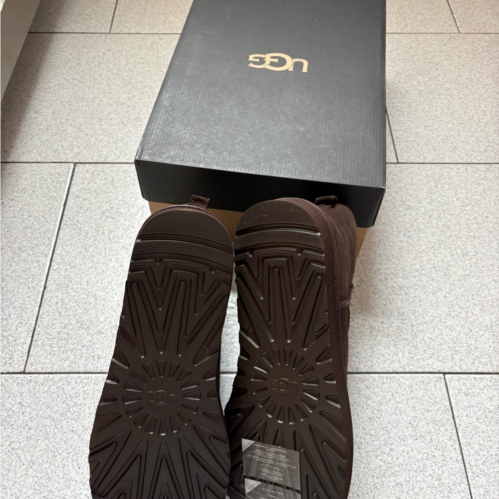 UGG Classic Mini Boot - Chocolate Brown Suede - Picture 5 of 8